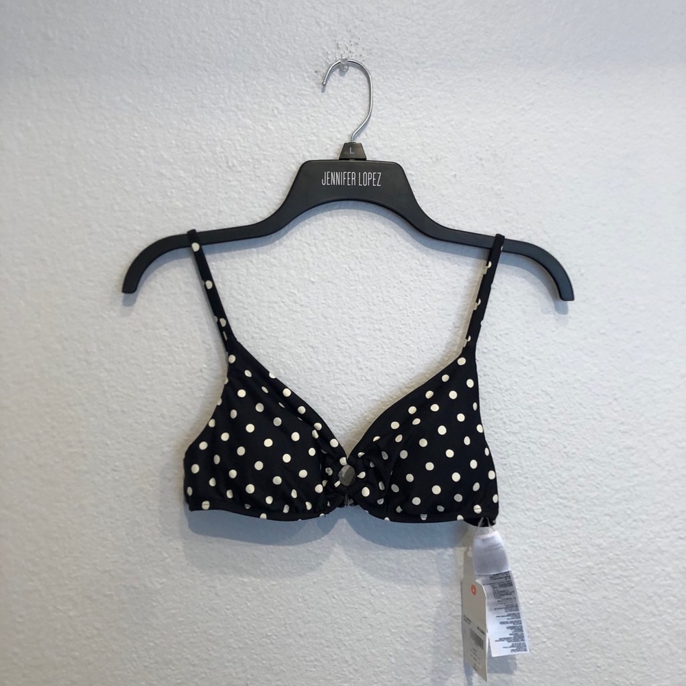 🆕 NWT Billabong black white polka dot bikini top
